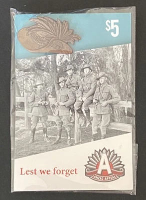Anzac Slouch Hat Pin-Badge (Lest We Forget)