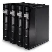 Bellagio-Italia CD/DVD Storage Binder - Black - Leather - 4 Pack