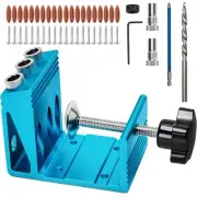 Pocket Hole Jig Kit with 3 Drill Hole for Carpentry Positioner Dowel Drill