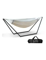 [Gardeon] Camping Hammock With Stand in Cream