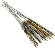 12Pcs Tube Brush Kit Stainless Steel/Brass round Wire Pipe Cleaner Long-Handle M