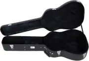 Dreadnought Acoustic Guitar Hardshell Case with Accessory Storage - Black