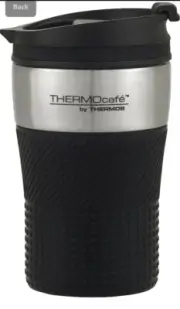 THERMOcafe by Thermos Vacuum Insulated Stainless Steel Travel Cup, 200ml, Black,