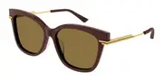 Bottega Veneta BV1296SA Asian Fit 004 Men's Sunglasses Burgundy Size 57