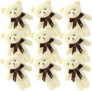 Vaguelly 12pcs Mini Bear Keychain Charms Soft Plush Hanging Doll for Backpack Cute Bear Pendant Decor Present for Birthdays and Showers