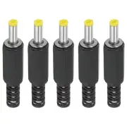 4x1.7mm DC Male Plug Power Supply Ends 5Pack DIY DC Barrel Connector Yellow