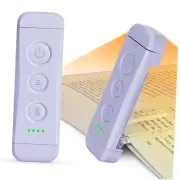 USB Rechargeable Book Light for Reading in Bed, Portable Clip-on LED Purple