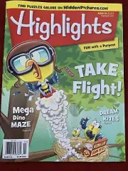 HIGHLIGHTS Magazine MARCH 2020 Take Flight MEGA DINO MAZE Dream Kites PUZZLES!!!