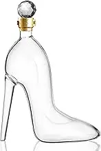 High-Heel Shaped Whiskey Decanter 350ml/12oz Clear Glass Wine Decanter with Cap, Unique Bar Decor for Parties