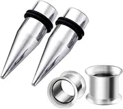 [HEKEUOR] 4 Piece 316L Steel Tapers and Tunnels Ear Stretching Kit Gauges Plugs Choose 1G/7MM,9MM,7/16"(11MM)