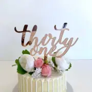 Acrylic Rose Gold 'thirty one' Birthday Cake Topper Cake Decorating Kit Supplies
