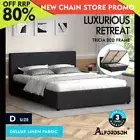 ALFORDSON Bed Frame Double Size Gas Lift Storage Base Fabric Charcoal TRICIA