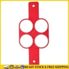 Silicone 4 Hole DIY Pancake Maker Bake Cake Mold Mini Egg Tools (Round) .