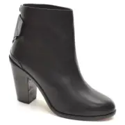 Womens rag & bone Kerr Back-Tab Boots 40 / 10 Black Leather Booties New in Box