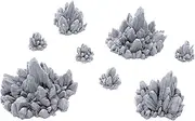Rocks with Crystal Clusters - DND Terrain Compatible with Dungeons and Dragons, 28mm Miniature Wargaming, Tabletop RPGs, Wargame Scenery