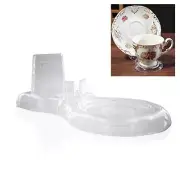 6 Pack Clear Teacups and Saucer Display Easel Stand Holder Dinnerware Display