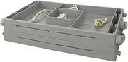 3-Tier Desk Organizer, Expandable Foldable Makeup Storage Box, Compact Multi Porpose Cosmetic Jewelry Holder, Space Saving Table Divider For Bedroom, 707g