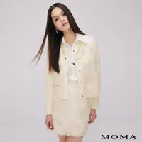 在飛比找momo購物網優惠-【MOMA】優雅蕾絲鏤空葉片外套(杏色)