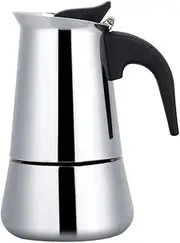 Joyzan Stovetop Espresso Pot Coffee Maker Moka Pot Makes Real Italian Coffee Removable Filter for Easy Cleanup Two Way Dispenser Stainless Steel Percolator Pot Perfect for Camping(200ml)