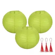 3 Pcs Fruit Green Round Paper Lanterns 8 Inch Paper Lantern Party Decorations