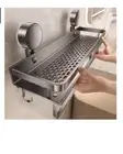 Aluminum Bathroom Wall Suction Cup Rack Shower Caddy Shelf-Organiser Holder