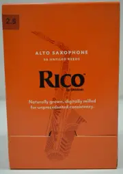 RICO TRADITIONAL ALTO SAX REEDS, 50 COUNT PACKAGE, STRENGTH #2.5