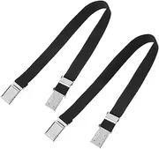 [Yardenfun] Boys Girls Boys and Girls Belts Elastic Stretch Adjustable Waist Belt Uniform Belt Magnetic Buckle 2pcs Black Decorative Belt Set