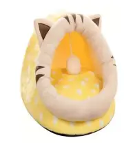 Yellow half Enclosed Cat Bed