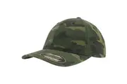 Flexfit Garment Washed Camo Baseball Cap (Green Camo) - UTRW5124