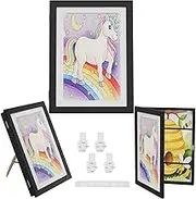 JSUDQR Childrens Artwork Frame A4 With Stand Kids Art/Childrens Picture Storage Frame A4 Front Opening Holds 150 Pieces of Artwork For Children Drawing Crafting