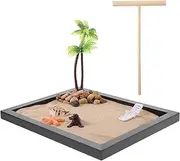 1Set Japanese Style Zen Sand Table Landscape Model Mini Decorative Sandbox Ornament for Home Office Desk Exquisite Craftsmanship for Micro Landscape Display
