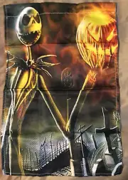 JACK SKELLINGTON & SCARY JACK O' LANTERN YARD FLAG 12" X 18" 2 SIDED