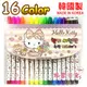 《軒恩株式會社》KITTY 凱蒂貓 韓國製 16色 細字 彩色筆 重點筆 簽字筆 色筆 文具用品 250342