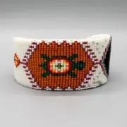 NATIVE AMERICAN BEADWORK-BEADED TURTLE DESIGN CUFF BRACELET-VALERIE BLACKIE