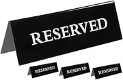 YARNOW 4pcs Reservation Table Card Wedding Decor Reserved Signs for Tables Reserved Table Sign Reserved Signs for Restaurant Table Top Reserved Sign Reserved Desk Signs Acrylic Black
