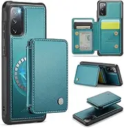 ELEPIK for Samsung Galaxy S20 FE Case, Removable Magnetic Wallet Case with Card Holder, Kickstand, [Compatible with MagSafe] [RFID Blocking] with Wireless Charging for Galaxy S20 FE Case, Green