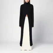 [Jil Sander] Long black alpaca turtleneck dress 36 FR Black