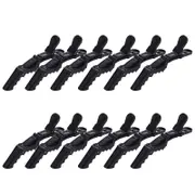 Beakey 12 Pcs Women Styling Hairclip Durable Alligator Plastic Hair Sectioning Clips-Black