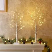 Christmas Decorations Indoor, 2 FT Birch Tree with LED Lights, Fairy Light Tree