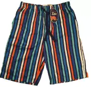 Peter Alexander Men's Cotton Blue Orange Stripe Pjs Lounge Sleep Shorts Size M