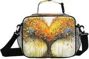 Tree Heart Colorful Insulated Lunch Box for Women Men - Ideal for Work, Picnics - Includes Adjustable Shoulder Strap