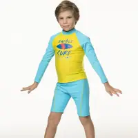 在飛比找momo購物網優惠-【SARBIS】泡湯 SPA兒童兩截式防曬泳裝附泳帽(B66