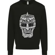 Skull Helmet Medieval Fantasy Knight Kids Sweatshirt Jumper