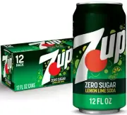 ZERO SUGAR 7UP Lemon Lime Soda, 12 fl OZ 12 pack Cans