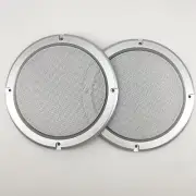 6.5" Speaker Cover Grill For Car Audio DJ PA Speaker Silver Gray Frame White Mes
