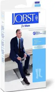 JOBST for Men Knee High Closed Toe Compression Socks 15-20 mmHg Large Black