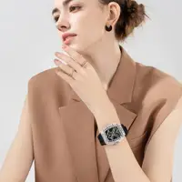 在飛比找ETMall東森購物網優惠-COOGI情侶機械表黑色透明瑞士機芯腕表夜光防水輕奢名牌手表