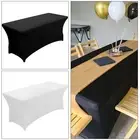 6FT-8FT Rectangular Spandex Stretch Tight Fit Table Cover Trestle Tablecloth UK