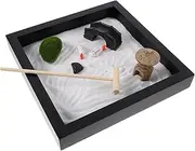 Yardenfun 1 Set Zen Garden Kit Japanese Desktop Box for Tranquility and Balance Micro Landscape Decor for Meditation and Relaxation Office and Home