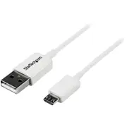 StarTech.com 2m White Micro USB Cable - A to Micro B - First End: 1 x 4-pin USB 2.0 Type A - Male - Second End: 1 x 5-pin Micro